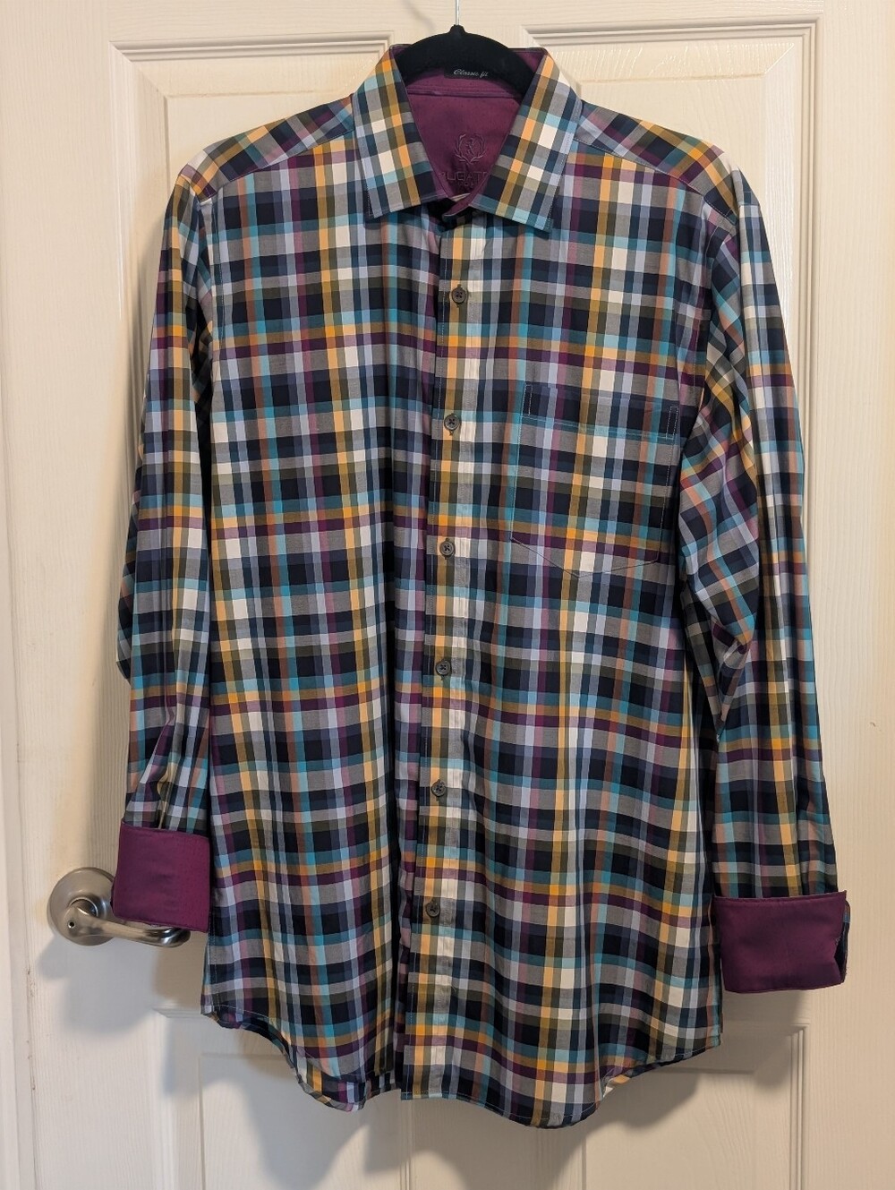Bugatchi Purple Multi Plaid Button-Down Shirt